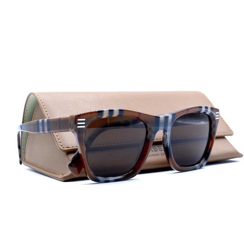 NEW BURBERRY BE4348 396673 COOPER BROWN CHECK AUTHENTIC SUNGLASSES 52-21 - Picture 8 of 8
